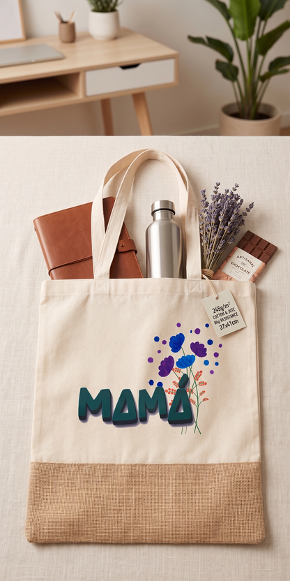 Bolsa Mamá Premium Flores paleta Morada