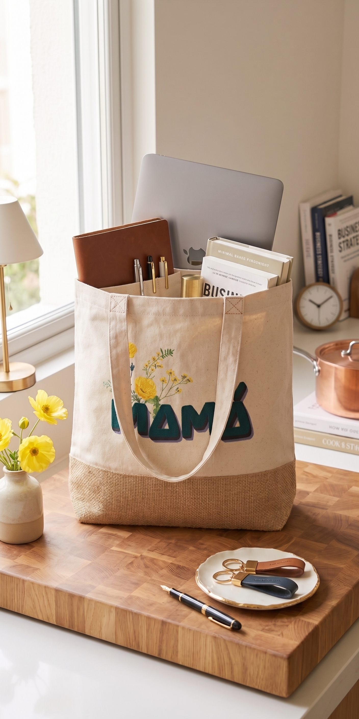 Bolsa Mamá Premium Flores Amarillas